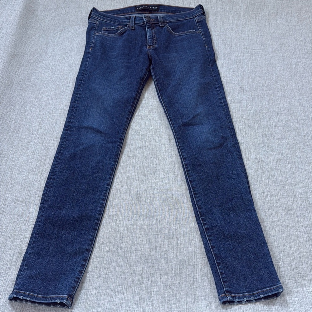 Veronica Beard Brooke Skinny Mid‎ Rise Denim Jean Size 27 Dark Wash